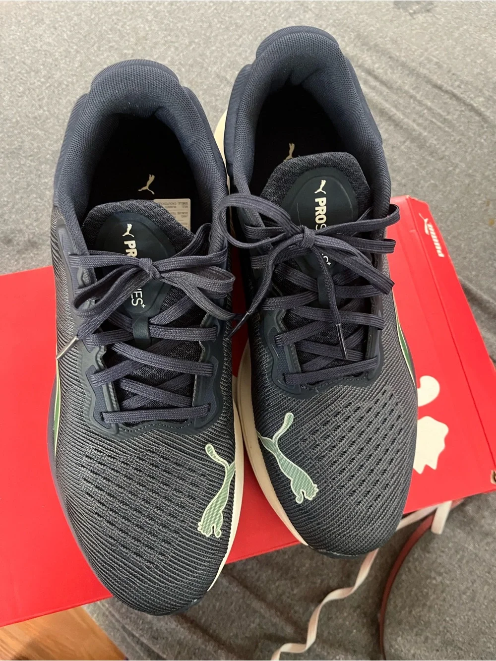 Puma Navy and Green ProSeries Athletic Sneakers